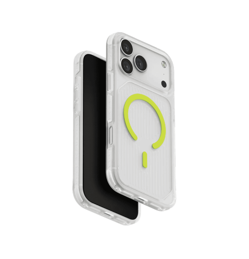 Uniq Combat Active Luminous Triple-Layered Rugged Protective Case for iPhone 17 Pro Max - Clear/Lume Lime