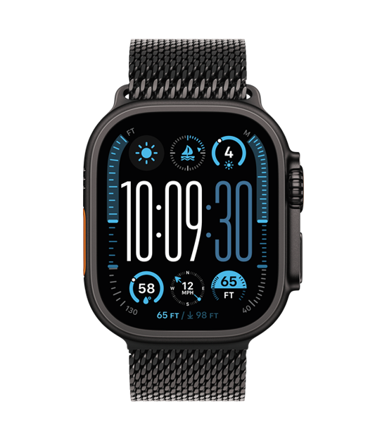 Apple Watch Ultra 2 Cellular - 49 mm Black Titanium Case with Black Titanium Milanese Loop