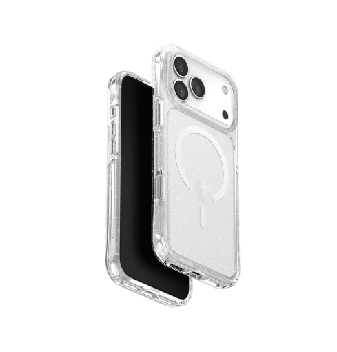 Uniq LifePro Xtreme Tinsel Slim Hybrid Case with MagClick Compatibility for iPhone 17 Pro Max - Tinsel Lucent