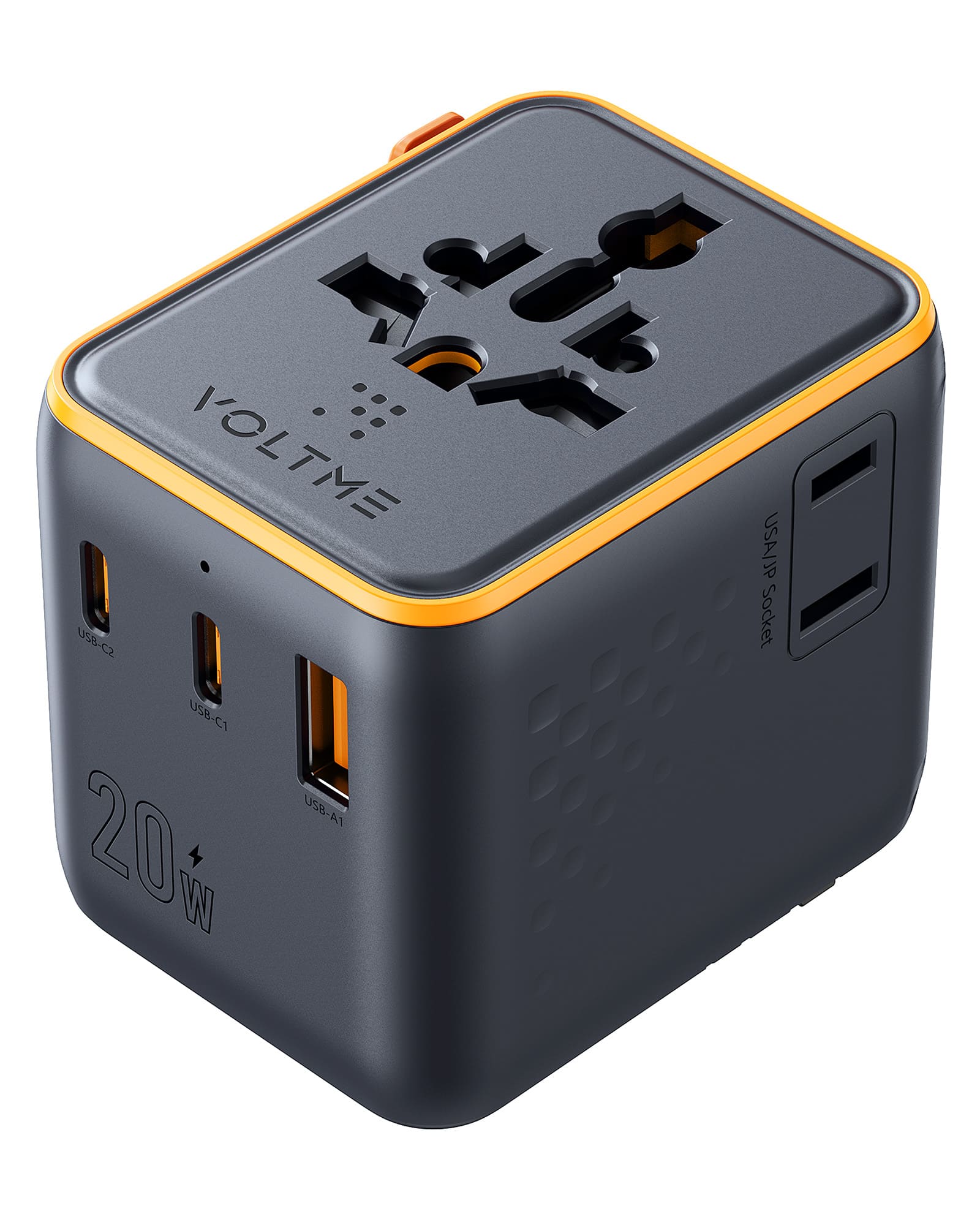 VOLTME VITO Go EzTravel 20W Universal Travel Adapter - Metallic Gray