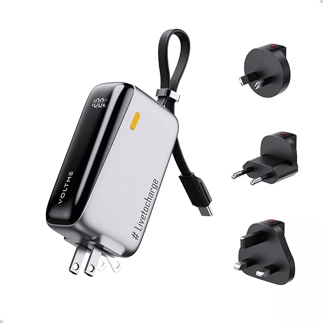 VOLTME GaNZero 3-IN-1 Hybrid 5K Power Bank - Silver