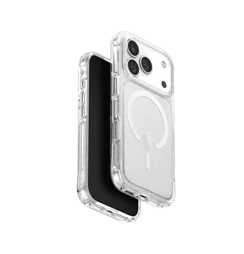 Uniq LifePro Xtreme Tinsel Slim Hybrid Case with MagClick Compatibility for iPhone 17 Pro - Tinsel Lucent