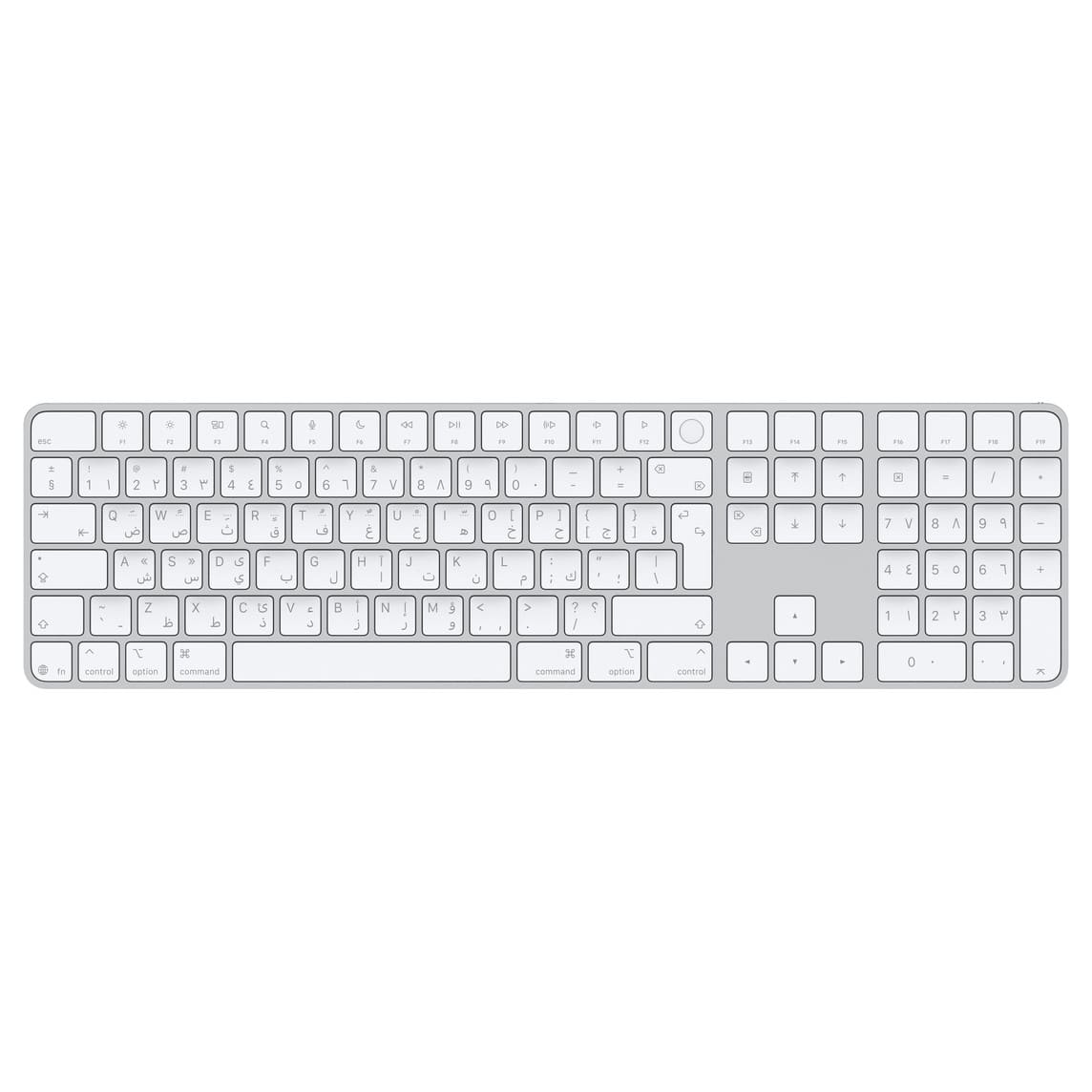 Apple Magic Keyboard with Touch ID and Numeric Keypad for Mac models with Apple silicon (USB–C) - Arabic - White