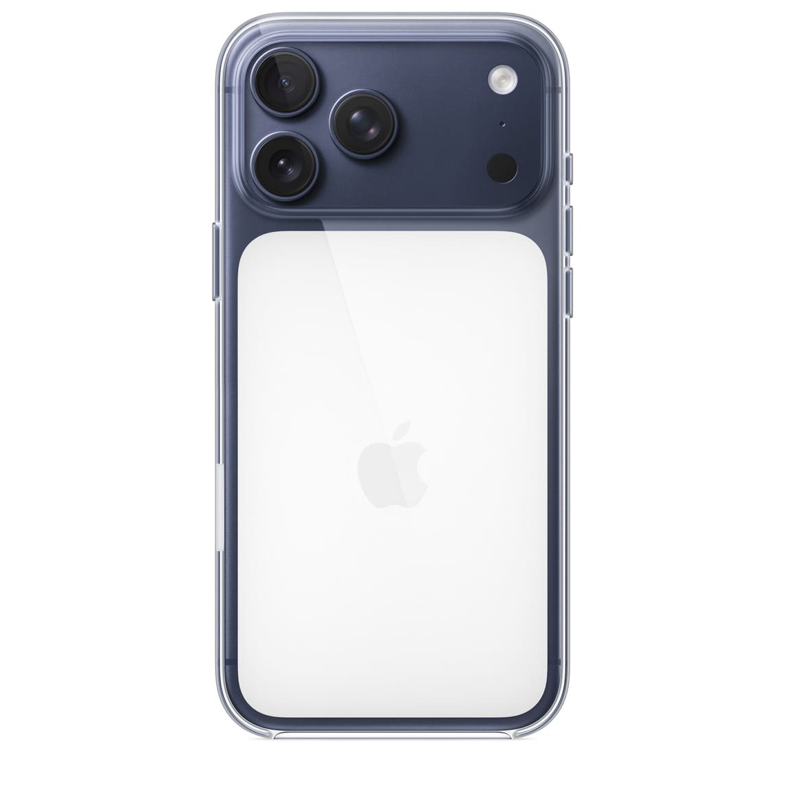 Apple iPhone 17 Pro Max with Clear Case and MagSafe showing the phone’s rear design in Black