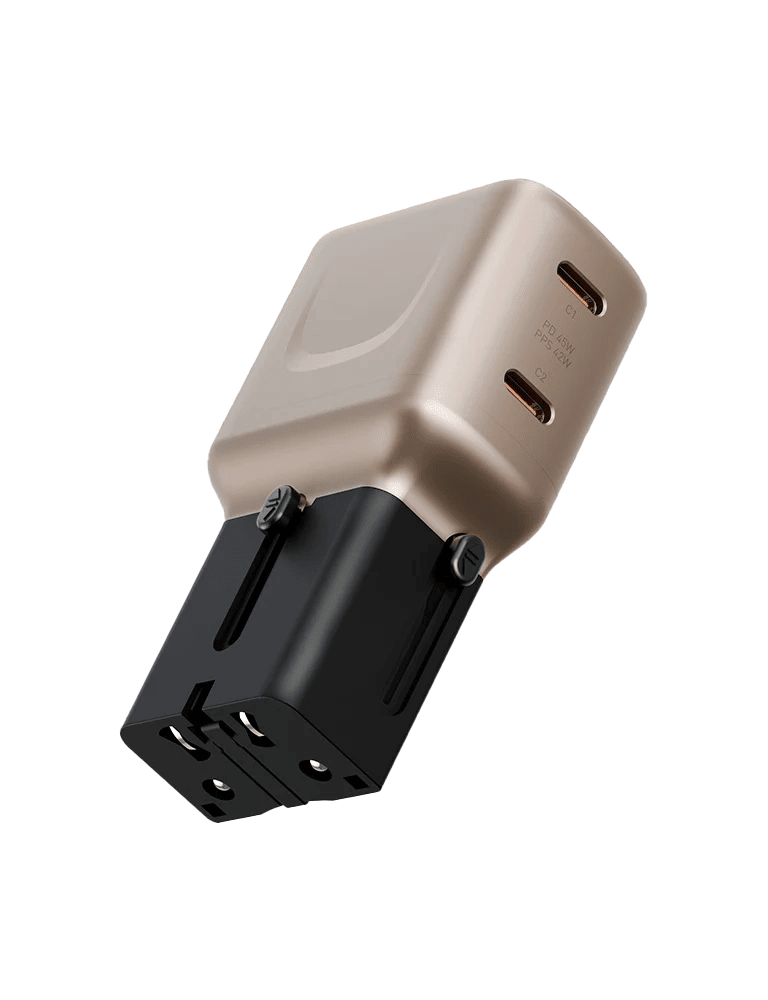 ENERGEA TravelGo Adapter 45 With 2 Port USB-C 45W - GOLD BLACK
